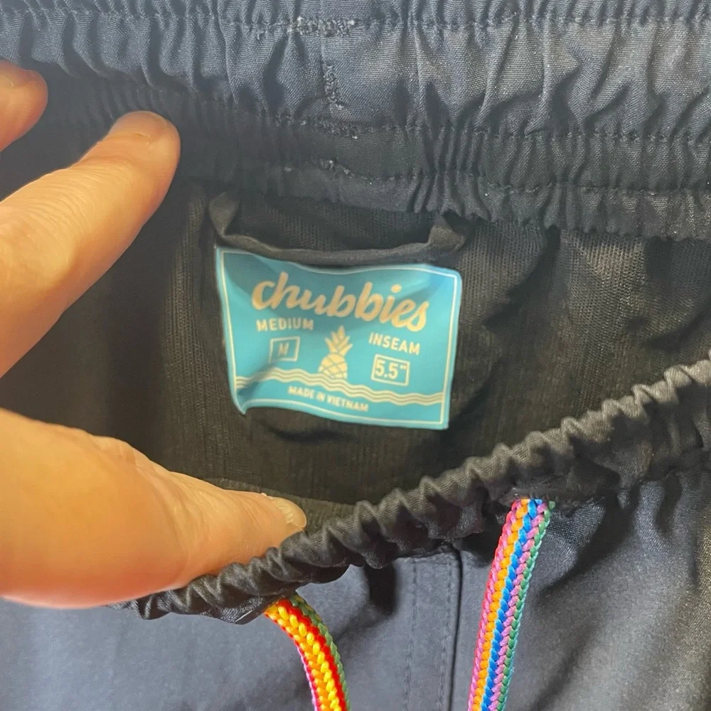 Chubbies Men's Classic Black Swim Trunk The Capes Size‎ Medium 5.5
